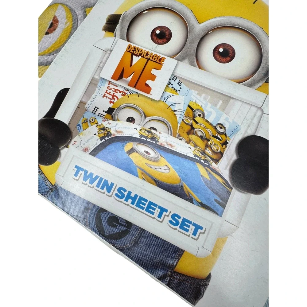 Despicable Me Minions Twin Sheet Set 3pc Cotton Rich Bedding MA430K Multi-Color